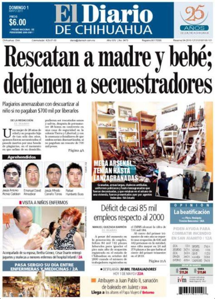 Peri&oacute;dico El Diario de Chihuahua (M&eacute;xico). Peri&oacute;dicos de M&eacute;xico