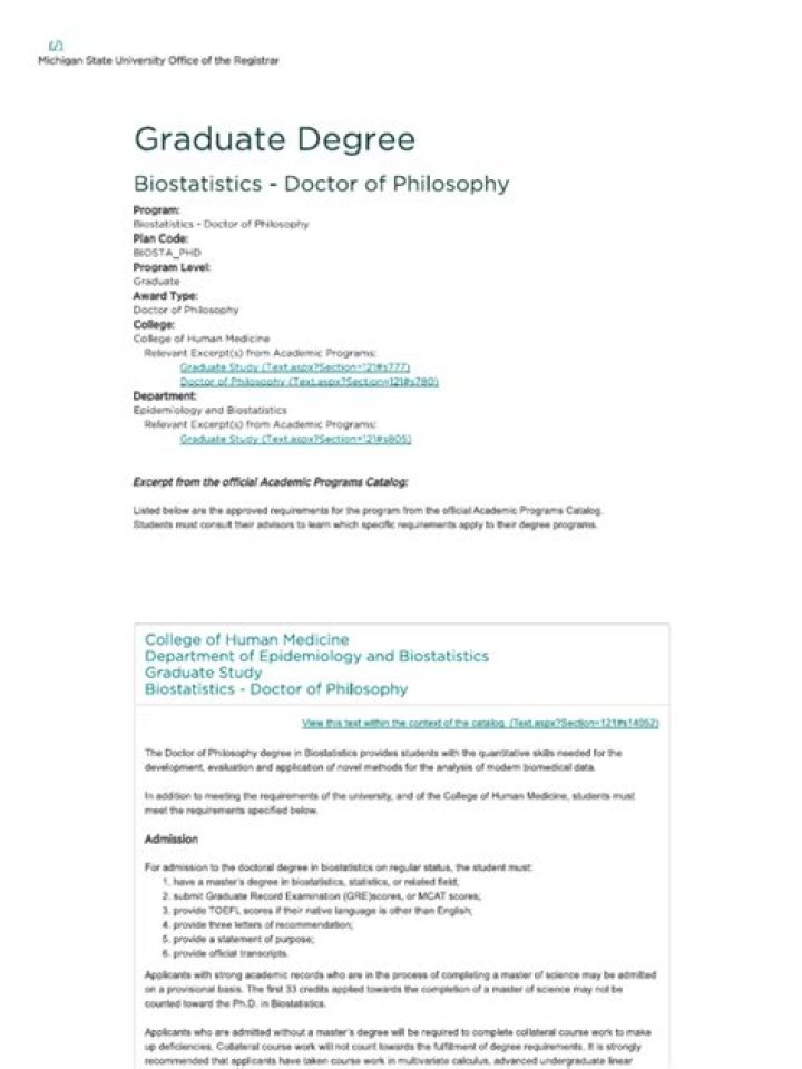 Ph.D. in Biostatistics