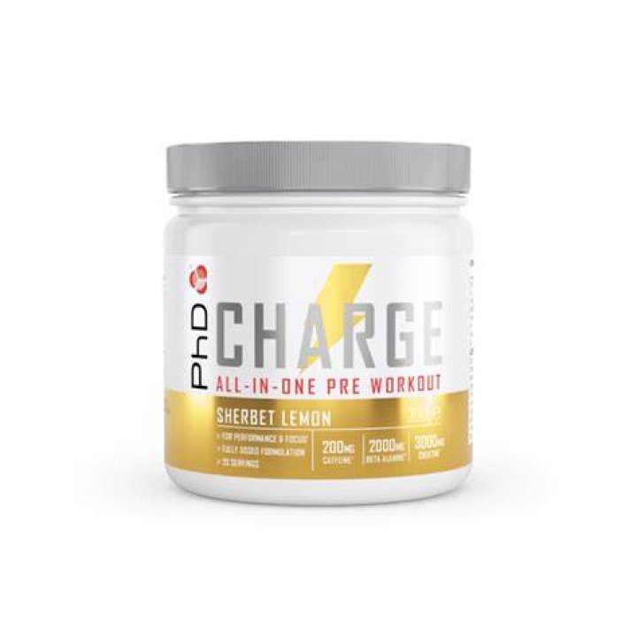 PHD Charge Pre-Workout Powder: Sherbert Lemon 