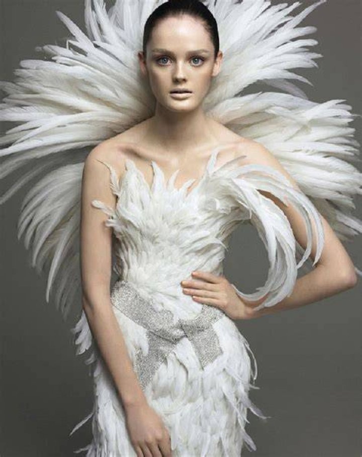 Photograph, Feather, Fashion, Dress, Snapshot, Photography, Ceremony, Event, Fur, Black hair, 