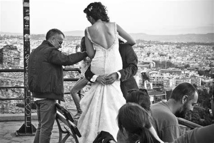 Photograph, White, Black, Black-and-white, Bride, Wedding, Dress, Ceremony, Monochrome photography, Snapshot, 