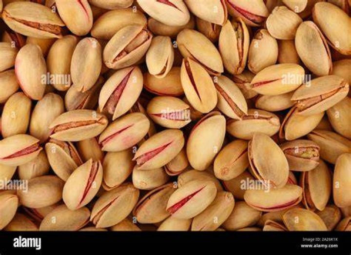 pistachio nuts, high angle view