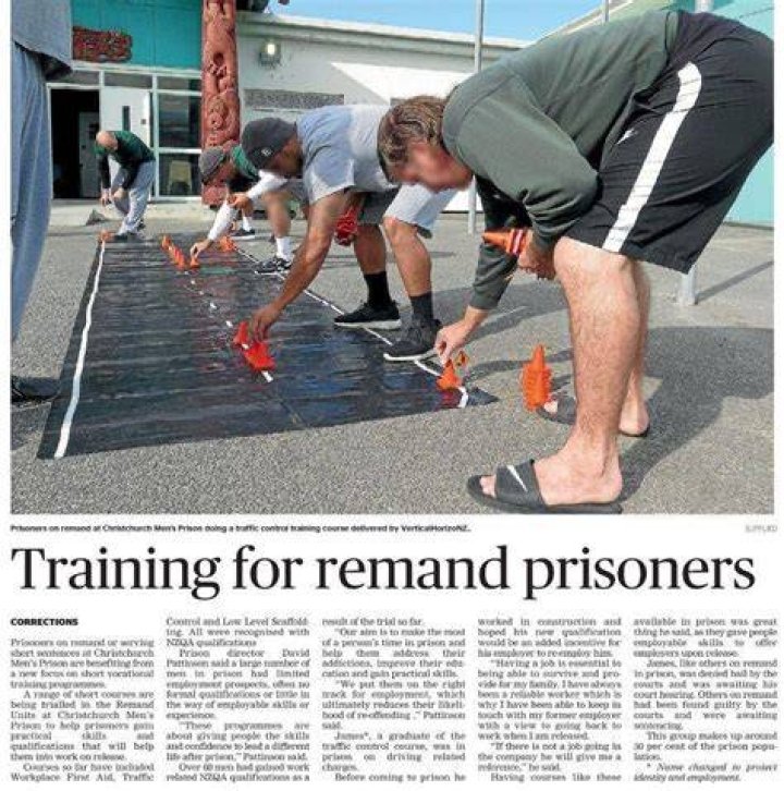 Prisoners at Christchurch Men's Prison being given voting papers by Electoral Commission staff. Photo / Department of Corrections