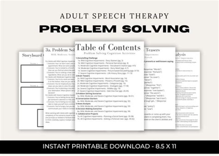 Problem Solving Activities For Adults Speech Therapy
