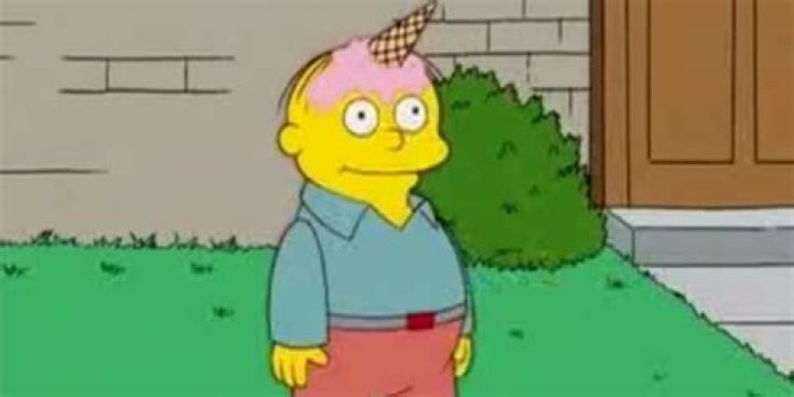 Ralph Wiggum with ice cream on his head