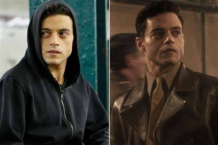 Rami Malek and F Society Mascot in Mr. Robot