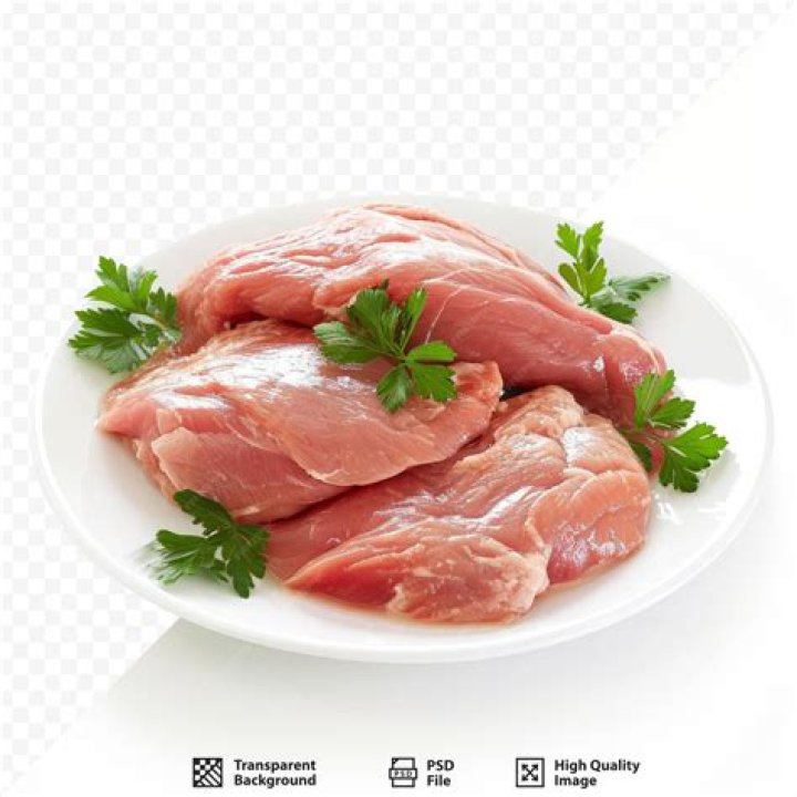 raw turkey meat steaks on a wooden cutting board meat ready for cooking