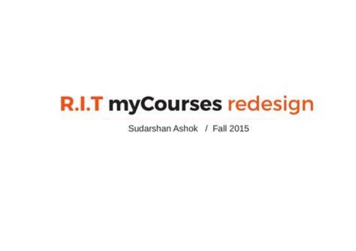 RIT myCourses redesign