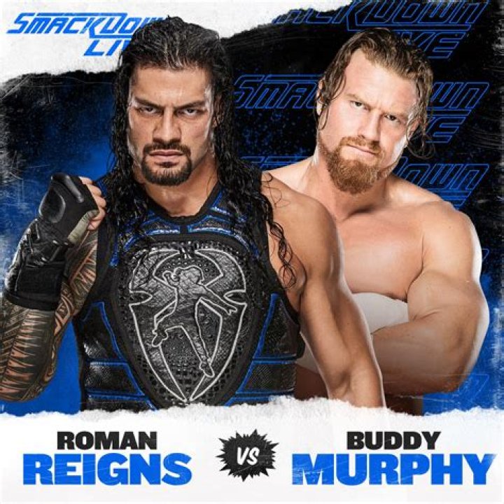 Roman Reigns questioning Buddy Murphy backstage