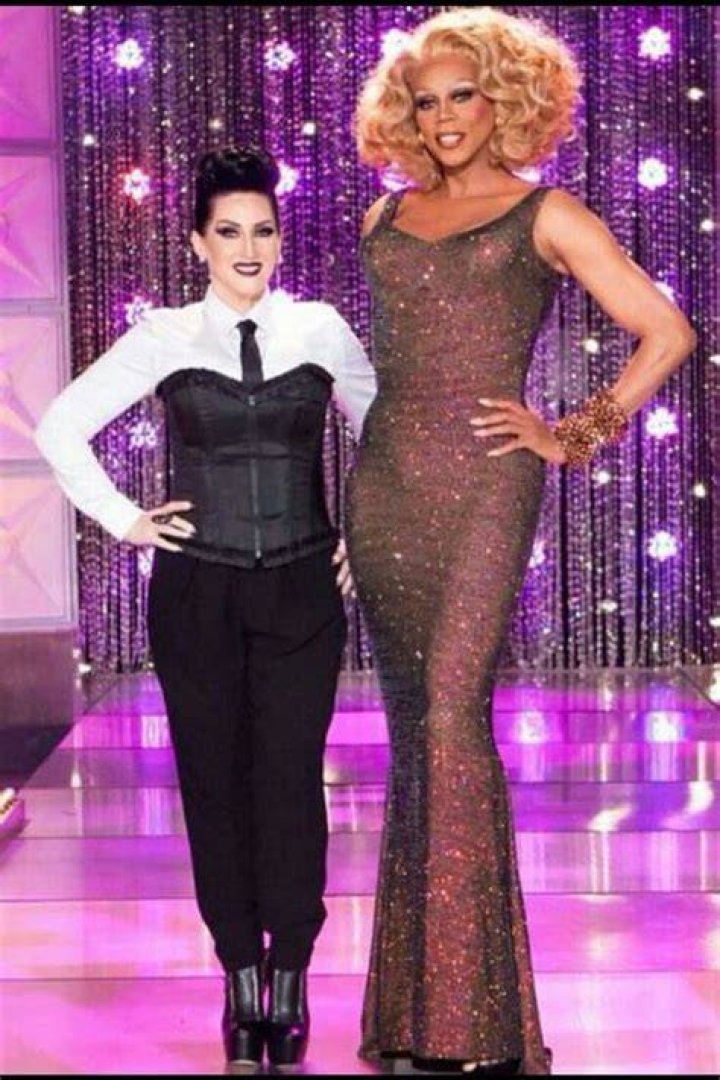 RuPaul and Michelle Visage standing together in an old photograph 