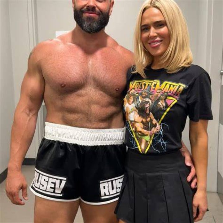Rusev and Lana celebrate in the ring