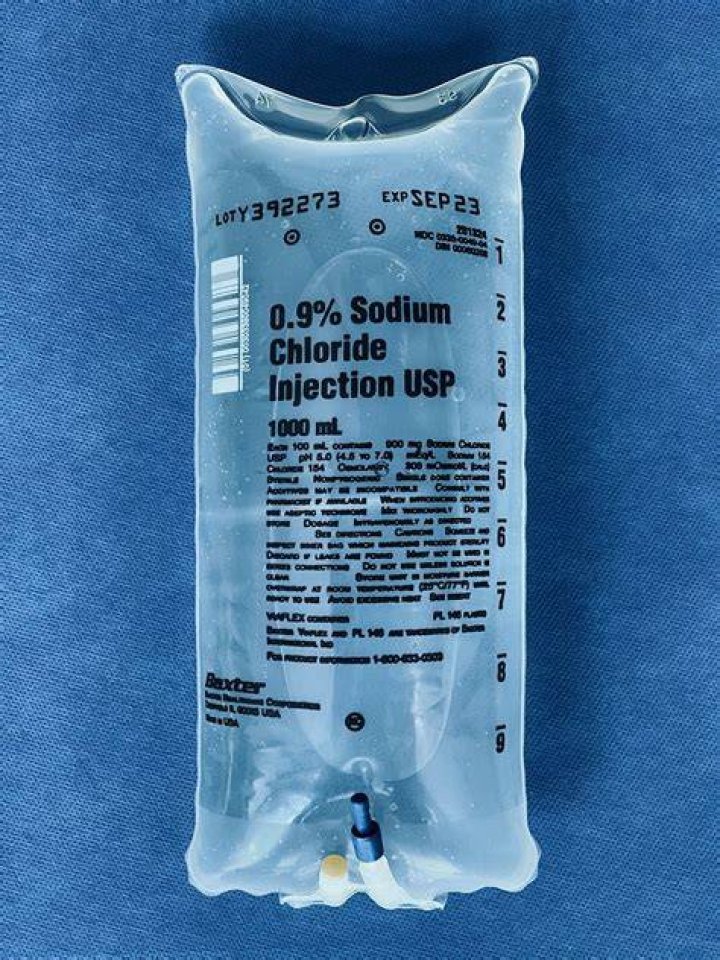 Saline bag in The Good Nurse