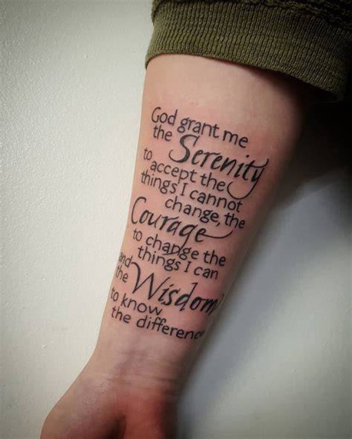 Serenity prayer tattoo