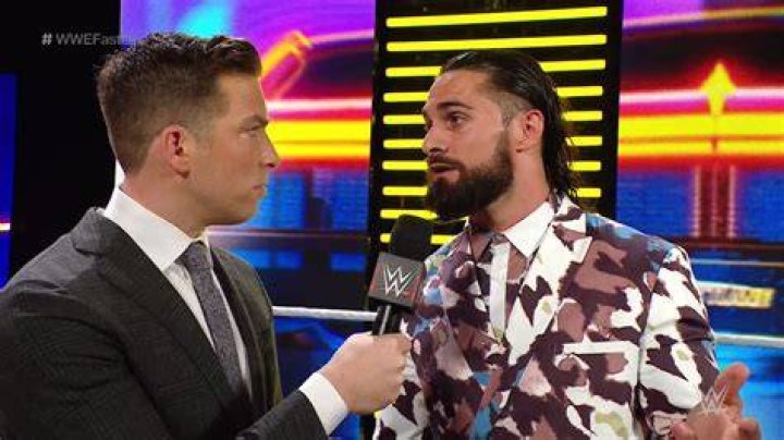 Seth Rollins talks with Steve Austin 