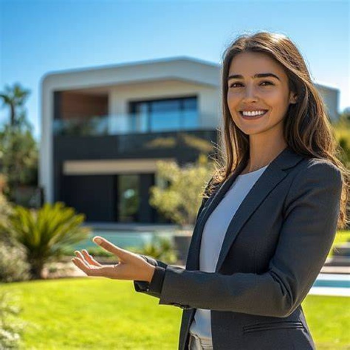 shutterstock_580640611 Real estate agent inviting couple to enter house for visit home inspection