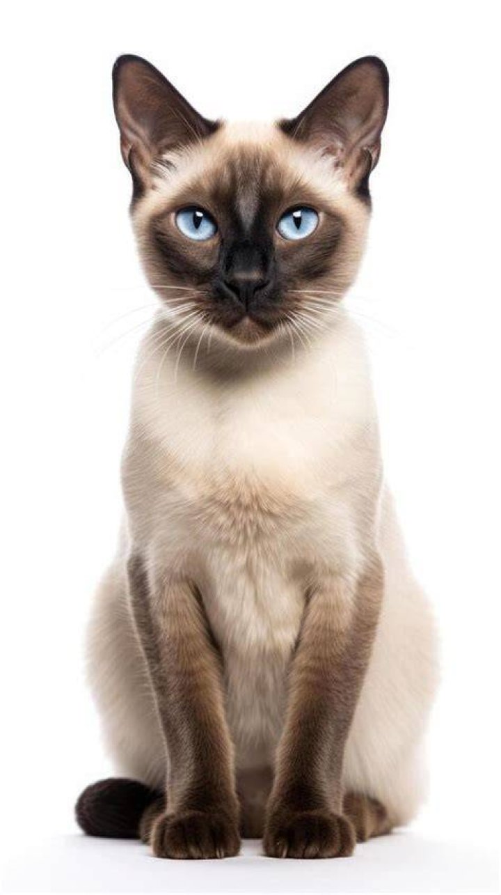 Siamese cat sitting in the baby's crib
