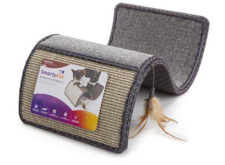 SmartyKat Scratch Scroll Cat Scratcher with Feather Toy