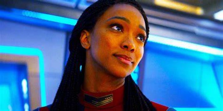 Sonequa Martin Green as Burnham in Star Trek Discovery and John de Lancie as Q in Star Trek Picard
