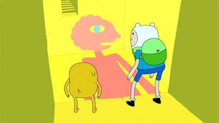 Split image of Prismo, Finn and Marceline from Adventure Time
