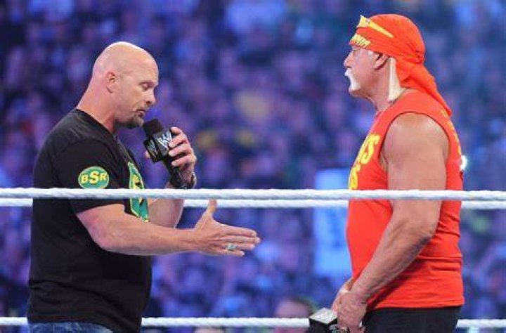 Steve Austin and Hulk Hogan face-to-face.
