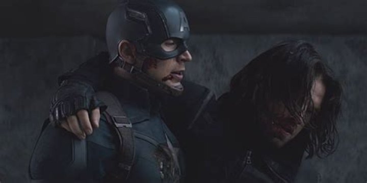 Steve carries Bucky while they're both injured