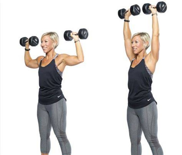 strict dumbbell shoulder press