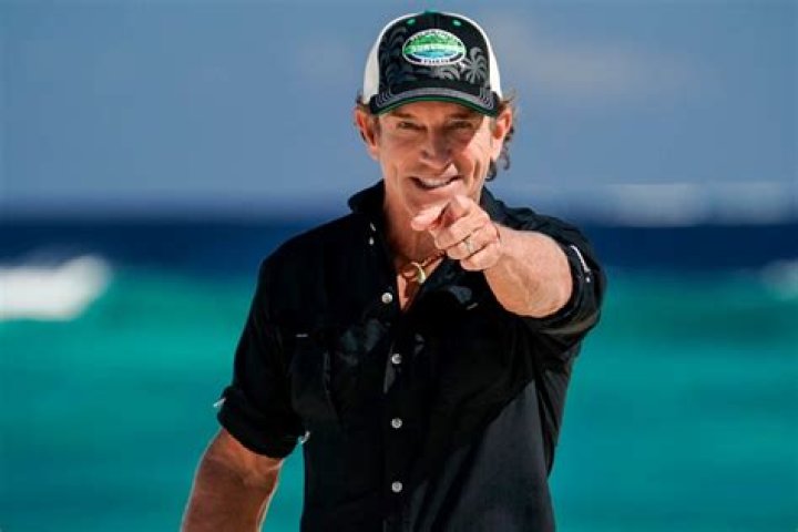 Survivor host Jeff Probst pointing.