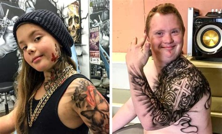 Tattoo artist Benjamin Lloyd from Tauranga posted this image to facebook of Jin, son of a Tauranga lawyer, with an airbrushed fake tattoo design.