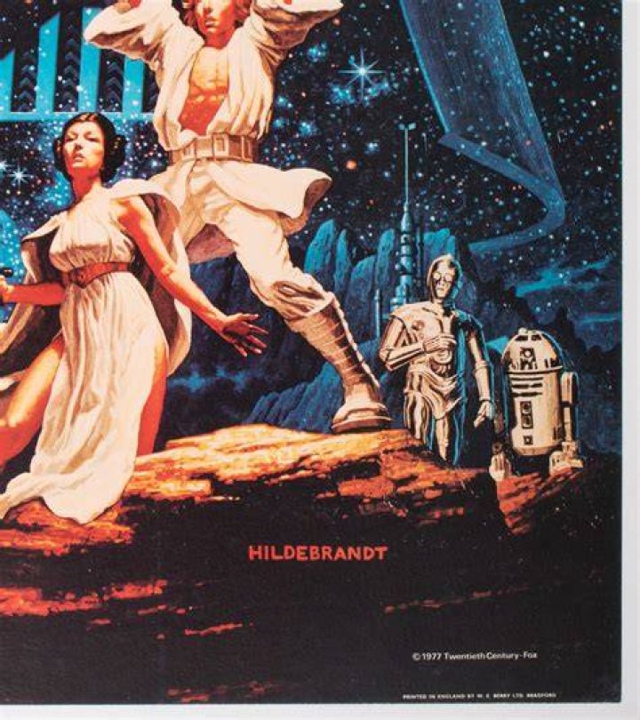 The Hildebrandt ANH poster mixed with a "The Mandalorian" promo image under a Disney logo