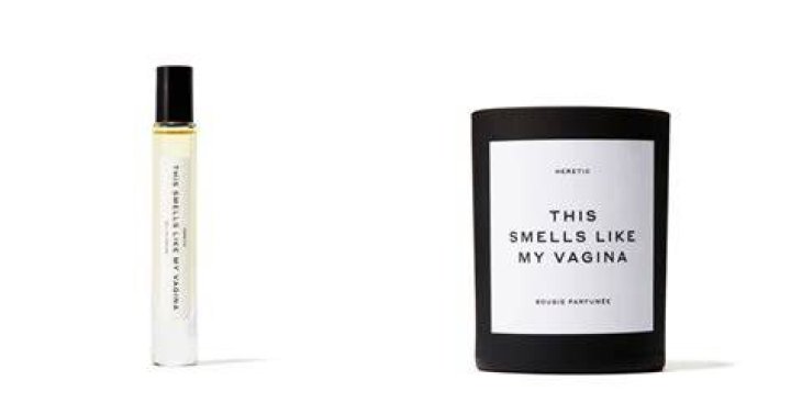 The infamous This Smells Like My Vagina candle has notes of geranium, cedar, bergamot and damask rose. Photo / Goop