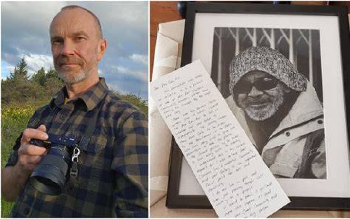 The photograph of Allan Adams and the letter. Photo / Pea Sea Art