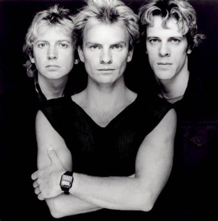 The Police, L-R Sting, Stewart Copeland, Andy Summers.