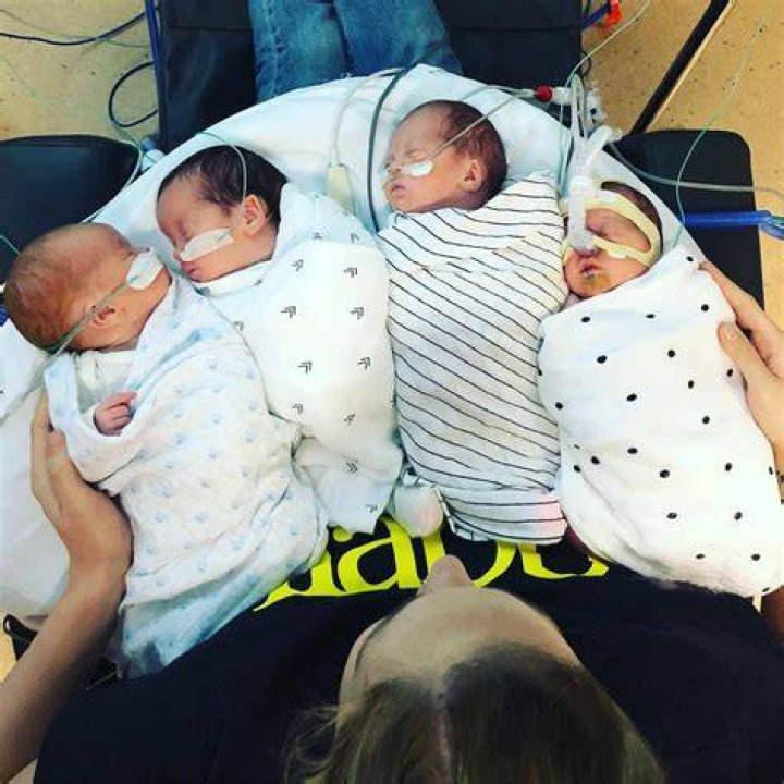 The quads soon after they were born in August 2018. Photo / Supplied