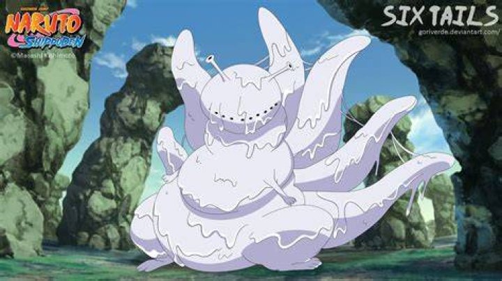 The Six Tailed slug Saiken in a cave in Naruto Shippuden
