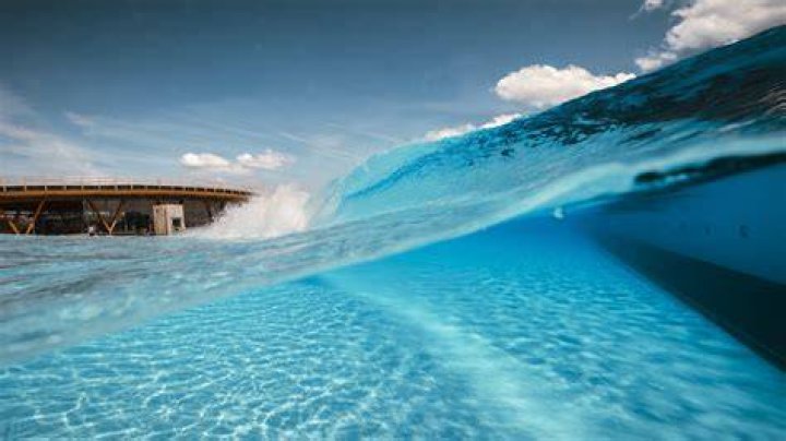 The wave pool isn’t the only attraction – the 90ha area also contains three water slides. Photo / Waco Surf