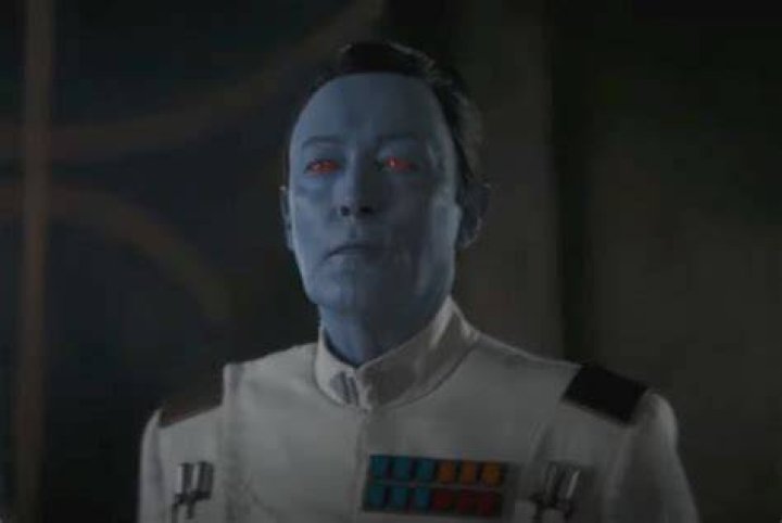 Thrawn in the Ahsoka trailer and Imperial Shadow Council from The Mandalorian