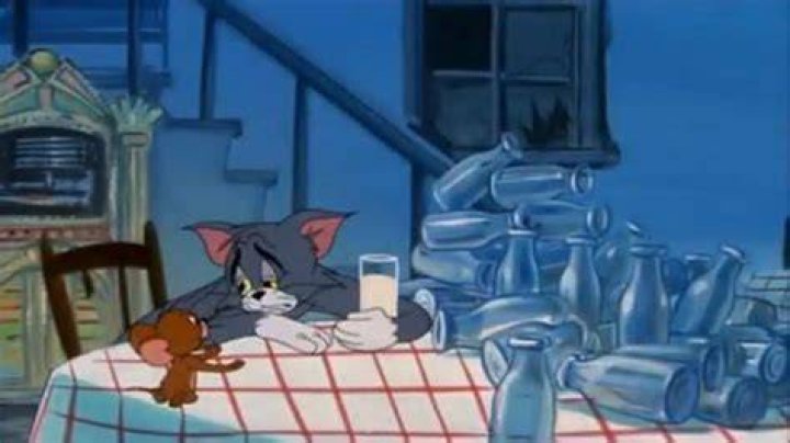 Tom and Jerry Drinking Milk