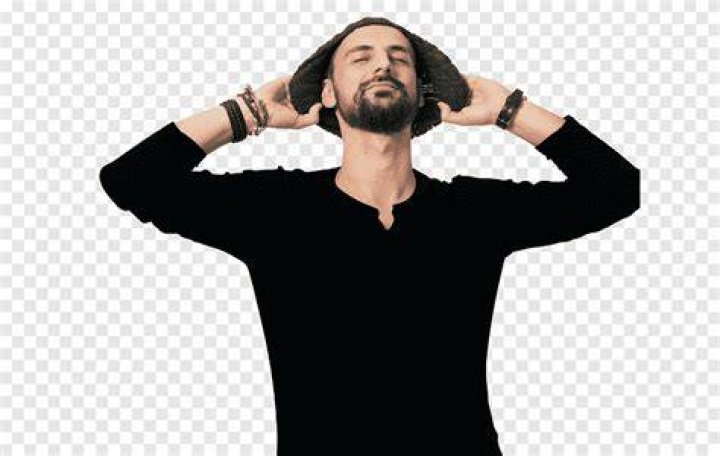 T-shirt, Facial hair, Shoulder, Beard, Top, Neck, Sleeve, Muscle, Gesture, Smile, 