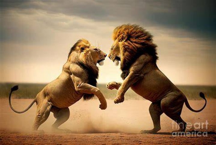 Two lions in South Africa