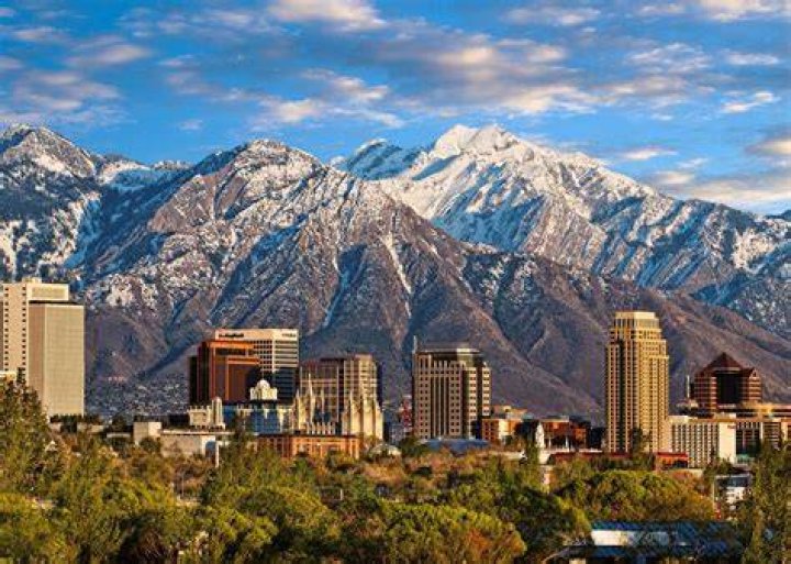 usa, utah, salt lake city, young man exercising, cloudy sky in background