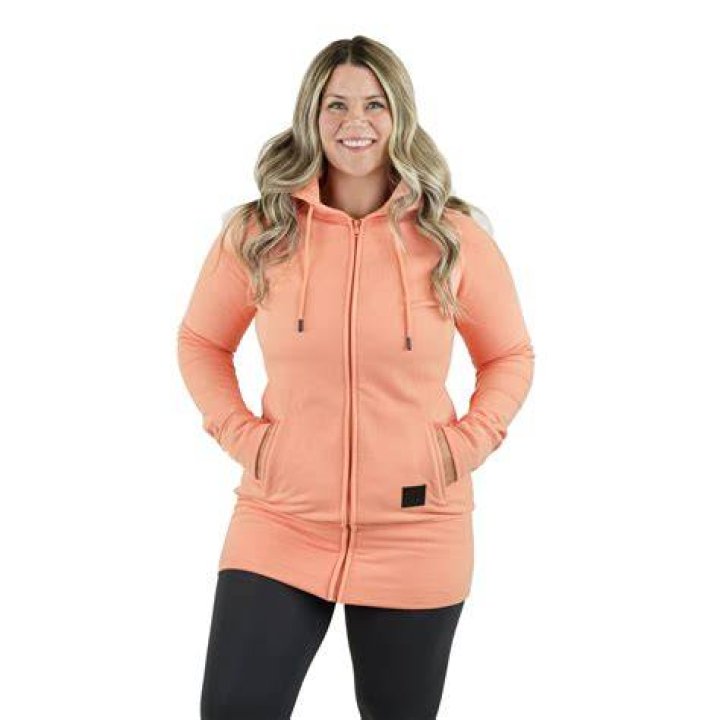 V Cut Zip-Up Hoodie in Pink