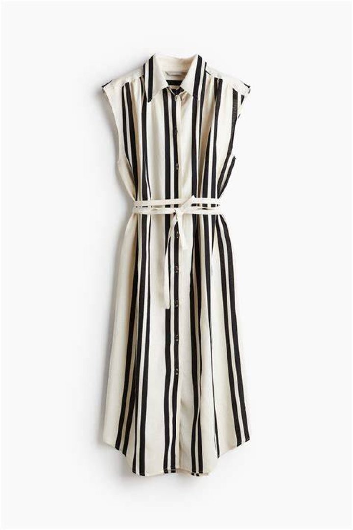 : Vestido camisero en mezcla de lino : Vestido camisero en mezcla de lino