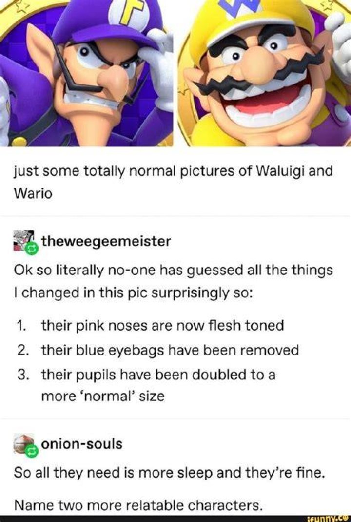 Wario And Waluigi just need sleep from this TumblrPost