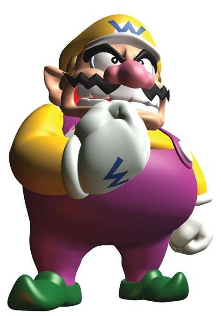 Wario's new tilt move in Smash Bros is used on Snake suggestively.