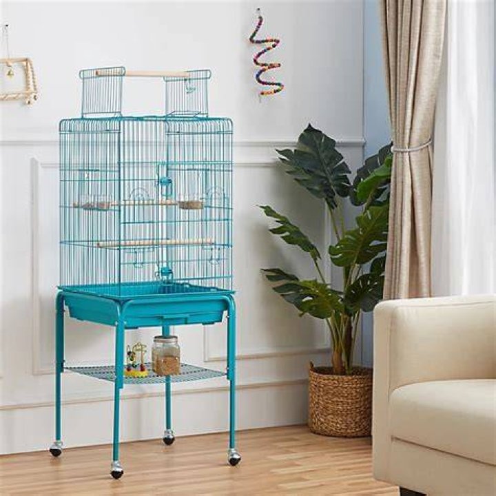 Yaheetech Play Top Detachable Rolling Stand Metal Bird Cage