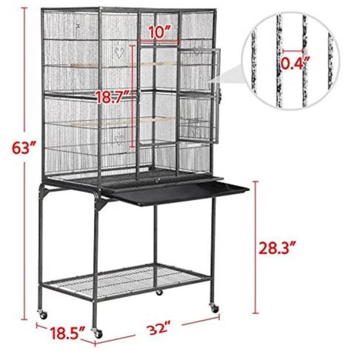 Yaheetech Wrought Iron Rolling Large Bird Cage copy
