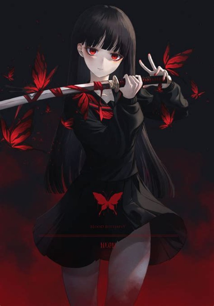 Yandere girl with katana Original anime character... (09 Apr 2020