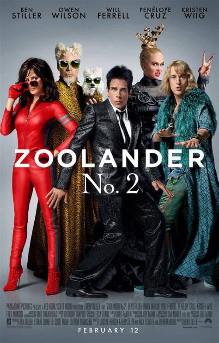 Zoolander 2 movie poster with Owen Wilson and Penelope Cruz