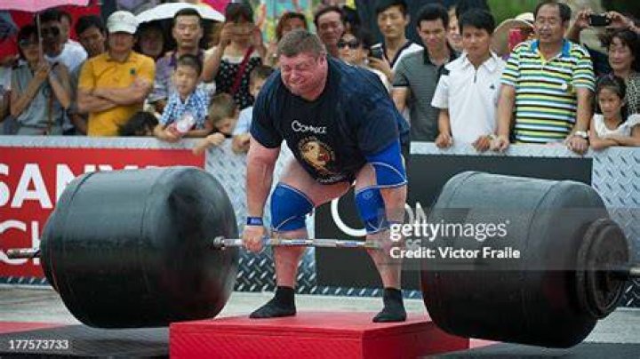 Zydrunas Savickas of Lithuania competes at the Deadlift for Max event during the World's Strongest Man competition at Yalong Bay Cultural Square on August 24, 2013 in Hainan Island, China. He is the world's best powerlifter.